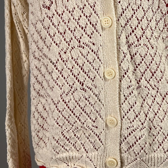 Lace Knit Cream Cardigan - XS - Picture 2 of 9